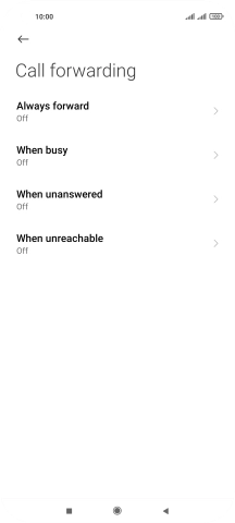 Press the required divert type.