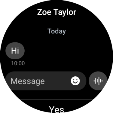 Press the record message icon and follow the instructions on the screen to record and send the required reply.