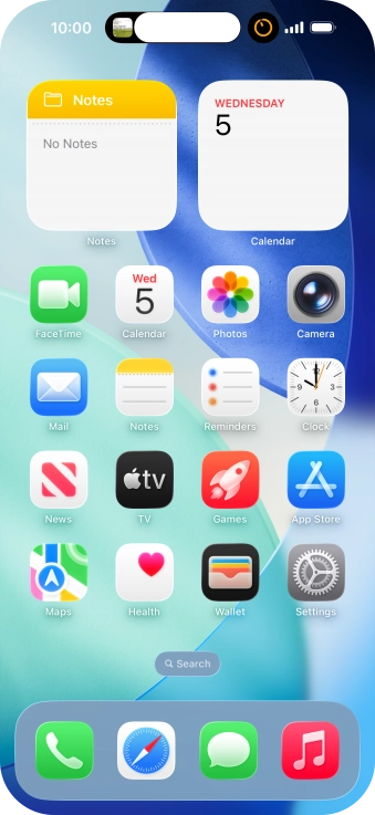 If you have a running application in Dynamic Island, it's displayed at the top of the screen. If you have a running application in Dynamic Island, it's displayed at the top of the screen.
