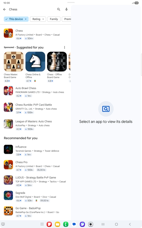 Press the required app. Press the required app.