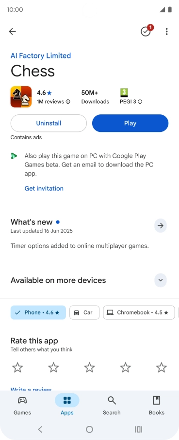 Press Uninstall.
