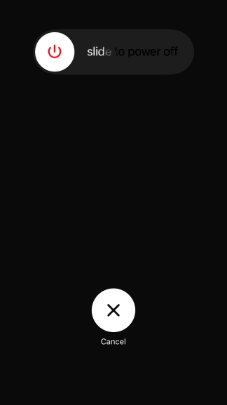 Press and drag the power off icon right. Press and drag the power off icon right.