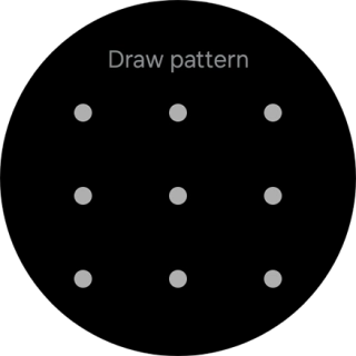 Slide your finger across the screen to connect at least four points and follow the instructions on the screen to create a pattern as lock code. Slide your finger across the screen to connect at least four points and follow the instructions on the screen to create a pattern as lock code.