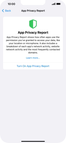 Press Turn On App Privacy Report to turn on the function. Press Turn On App Privacy Report to turn on the function.