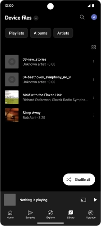 Press the required audio file. Press the required audio file.