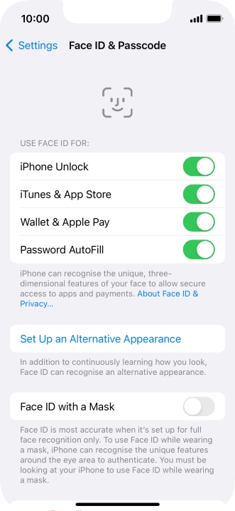 Press the indicators next to the required settings to turn them on or off. Press the indicators next to the required settings to turn them on or off.