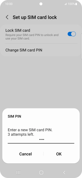 Key in a new four-digit PIN and press OK. Key in a new four-digit PIN and press OK.