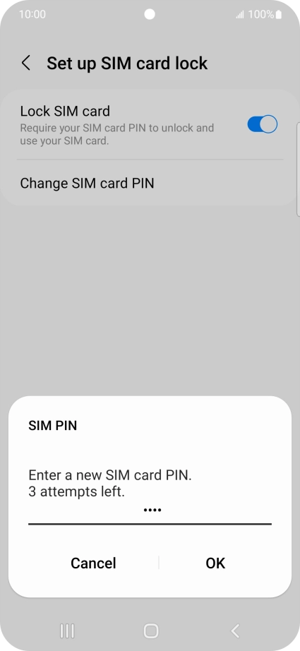 Key in a new four-digit PIN and press OK. Key in a new four-digit PIN and press OK.