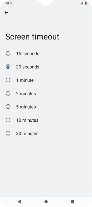 Press the required setting. Press the required setting.