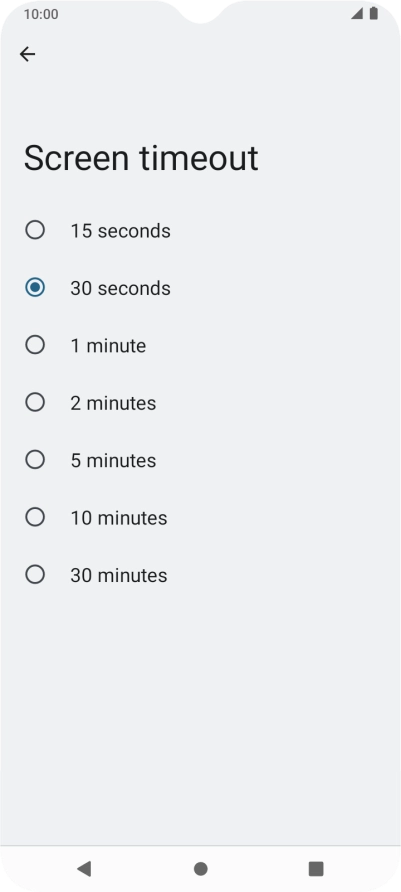 Press the required setting. Press the required setting.