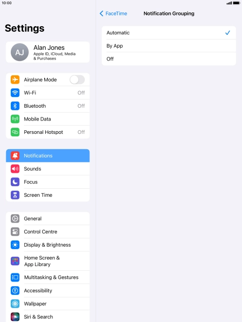 Press the required setting. Press the required setting.