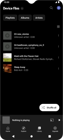 Press the required audio file. Press the required audio file.