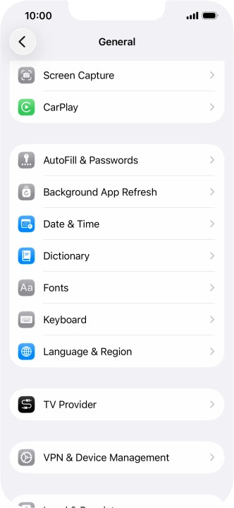 Press Language & Region.