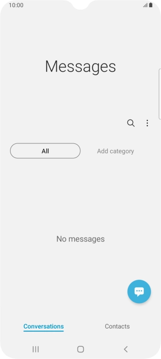 Press the new message icon. Press the new message icon.