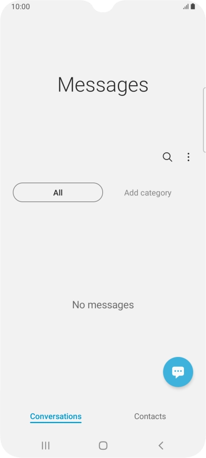 Press the new message icon. Press the new message icon.