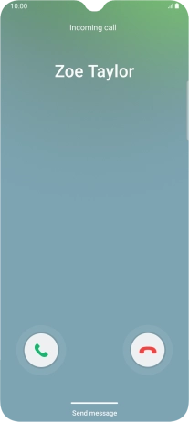Press and drag the accept call icon right. Press and drag the accept call icon right.