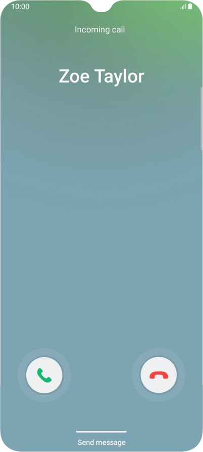 Press and drag the accept call icon right. Press and drag the accept call icon right.