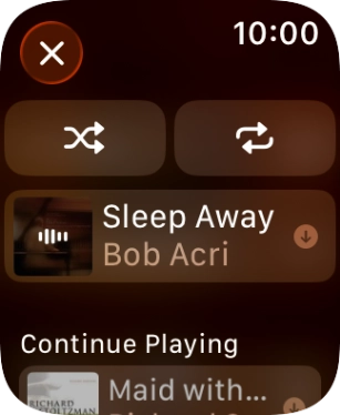 Press the shuffle icon to turn the function on or off. Press the shuffle icon to turn the function on or off.