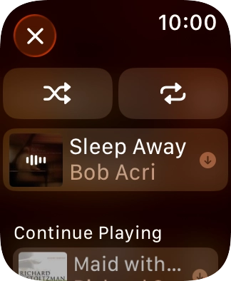 Press the shuffle icon to turn the function on or off. Press the shuffle icon to turn the function on or off.