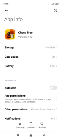 Press Clear data.