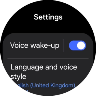 Press Language and voice style. Press Language and voice style.