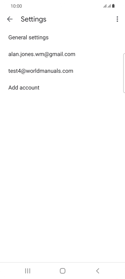 Press the required email account. Press the required email account.