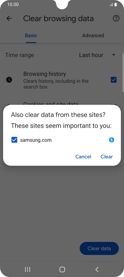 Press Clear.