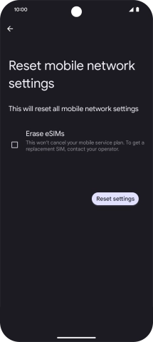 Press Reset settings. Press Reset settings.