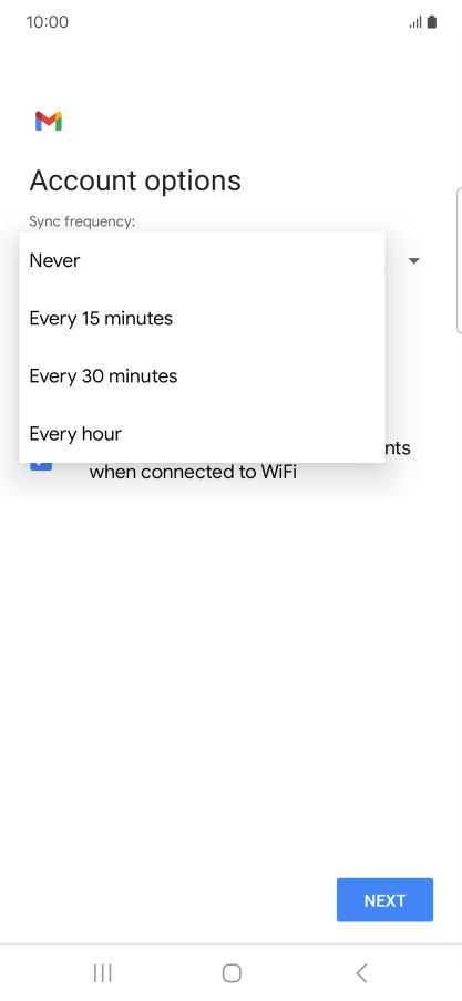 Press the required setting. Press the required setting.
