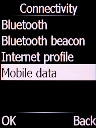Select Mobile data and press the Left selection key.