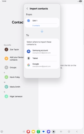 Press the required Google account. Press the required Google account.