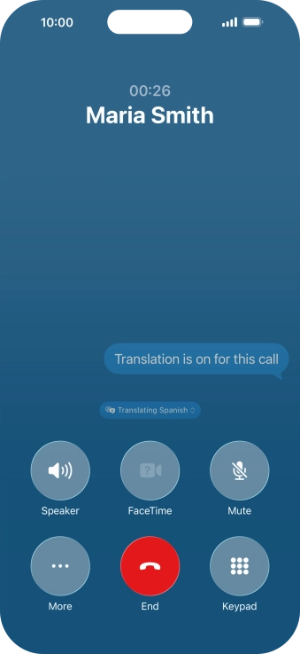 Press Translating ‹language› and follow the instructions on the screen to select language display or exit Live Translation. Press Translating ‹language› and follow the instructions on the screen to select language display or exit Live Translation.