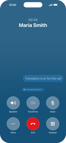 Press Translating ‹language› and follow the instructions on the screen to select language display or exit Live Translation. Press Translating ‹language› and follow the instructions on the screen to select language display or exit Live Translation.