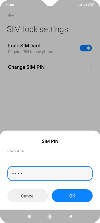 Key in a new four-digit PIN and press OK.