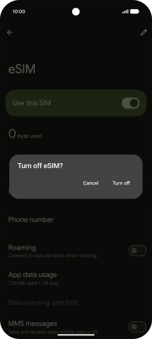 If you turn off the price plan, press Turn off. If you turn off the price plan, press Turn off.