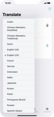 Press the required source language. Press the required source language.