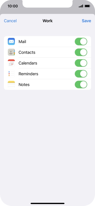 Press the indicators next to the required data types to turn synchronisation of each data type on or off. Press the indicators next to the required data types to turn synchronisation of each data type on or off.