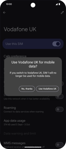 Press the required setting. Press the required setting.