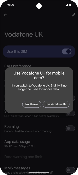 Press the required setting. Press the required setting.