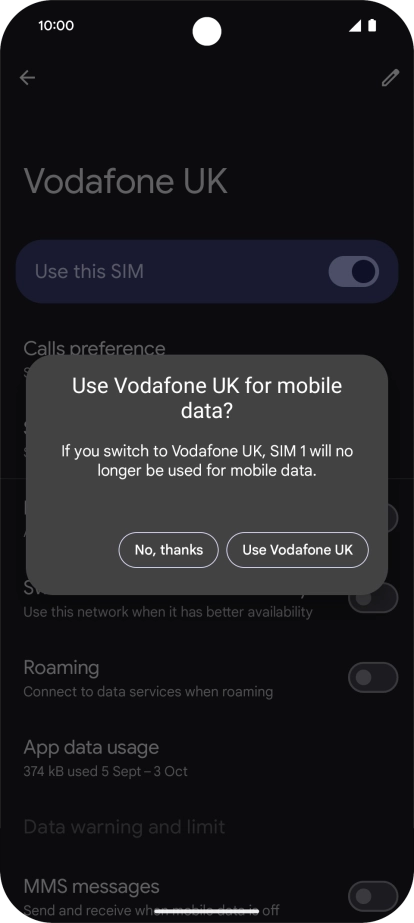 Press the required setting. Press the required setting.