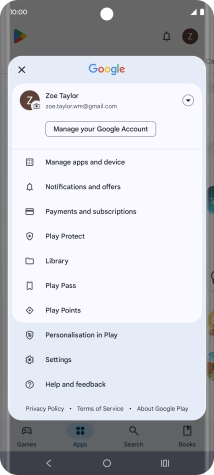Press Manage apps and device. Press Manage apps and device.