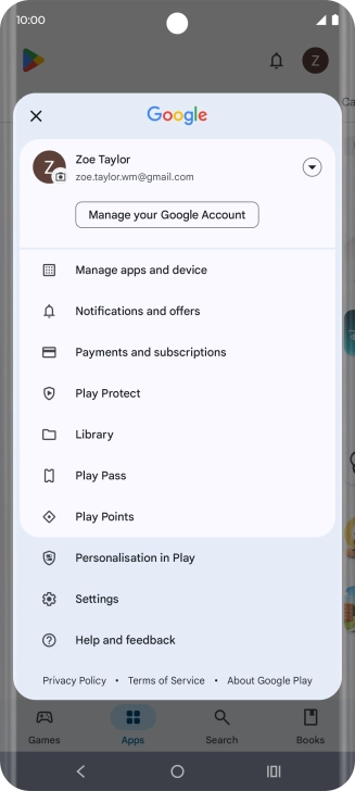 Press Manage apps and device. Press Manage apps and device.