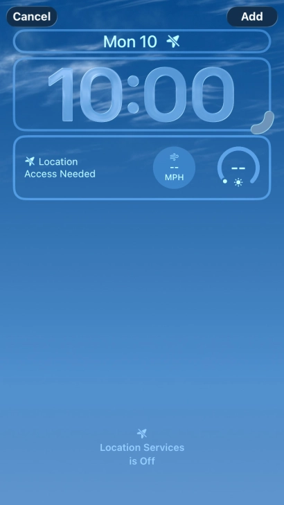 To customise the way the lock screen date is displayed, press the date widget and follow the instructions on the screen to select the required widget display mode.