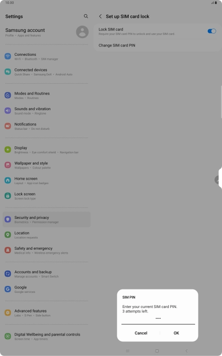 Key in your current PIN and press OK. Key in your current PIN and press OK.