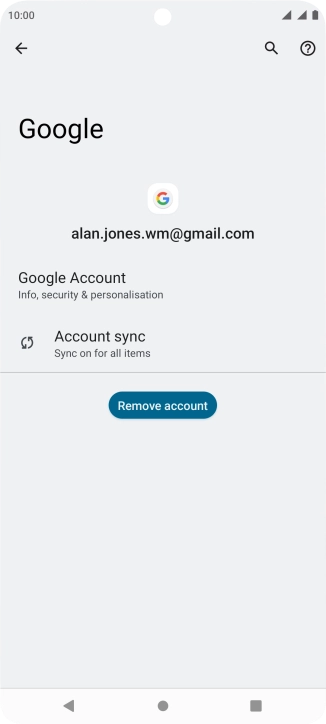 Press Account sync.