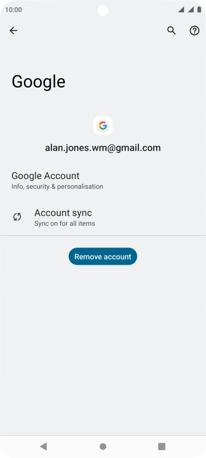 Press Account sync.
