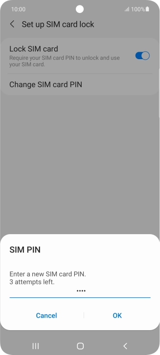 Key in a new four-digit PIN and press OK. Key in a new four-digit PIN and press OK.