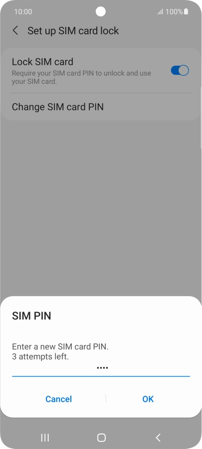 Key in a new four-digit PIN and press OK. Key in a new four-digit PIN and press OK.