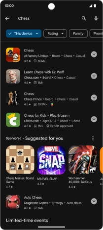 Press the required app. Press the required app.