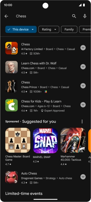 Press the required app. Press the required app.